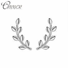 CANNER Fashion Minimalist 925 Sterling Silver Earrings for Women Jewelry Leaves Ear cuff Climber Earrings Stud Branch Oorbellen 2024 - buy cheap