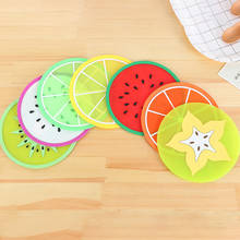 Fruits Type Silicone Coasters Round Cup Heat Pad Silicone Placemat, Coaster, Non-slip Insulation Pad, Placemat 2024 - buy cheap