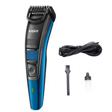 VGR-cortadora de pelo eléctrica V-052, peine de límite ajustable, maquinilla de afeitar para cortar el pelo, recortadora de barba recargable por USB 2024 - compra barato