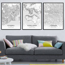 Poster Prints Hong Kong Brazia Mexico World City Canada Travel Map Painting Canvas Wall Pictures Home Decor schilderij obrazy 2024 - buy cheap