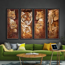 Полная квадратная/круглая дрель 5D DIY Алмазная картина животное, Лев, тигр, лошадь, жираф 3D вышивка крестиком 5D домашний Декор подарок 2024 - купить недорого