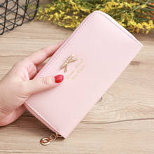 Cards Holder Wallet Ladies Cute Bowknot Women Long Wallet Pure Color Clutch Bag 2020 New PU Leather Purse Phone Card Holder Bag 2024 - buy cheap