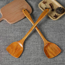 Teak Wood Turner Long Handle Spatula Kitchen Turner Non Stick Cooking Utensils Wooden Spatula Slotted Turner Set Wooden Utensils 2024 - buy cheap