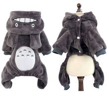 Disfraz de Totoro para perro y mascota, mono de franela para cachorro, pijama de cuatro patas con capucha, mono grueso de lana 2024 - compra barato
