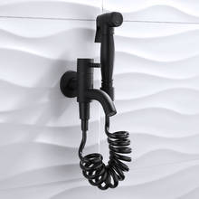 Grifo de ducha negro, bidé, con manguera Shattaf de PVC y soporte 2024 - compra barato