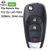 KEYECU-llave de coche remota FCC ID: LXP-T003 OEM Flip, 3 botones, 315MHz, Chip ID46, llavero con mando a distancia para Chevrolet Trax Sonic Spark 2019 2020 2021 2024 - compra barato