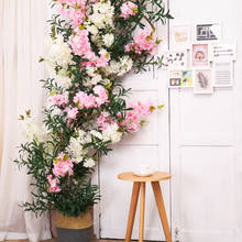 98 cm seda flor de cerejeira flores artificiais sakura árvore haste plantas de plástico falso ramos de flores decoração de festa de casamento em casa 2024 - compre barato
