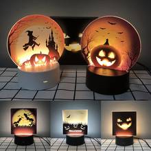 Halloween Pumpkin Bat Witch LED Night Light Lamp Holiday Home Desktop Ornament night light scene decoration props night decor 2024 - buy cheap