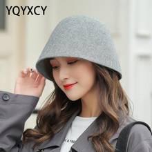 Women Hats Wool Fedoras Hats for Women Fashion Soft Wool Warm Bucket Hat Ladies Church Dress Winter Hat Female 2024 - buy cheap