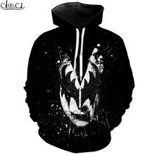 HX Fashion Men Women Casual Streetwear Rock Singer KISS Band Hoodies 3D Print Hooded Pullover Sportswear Tops Drop Shipping 2024 - buy cheap