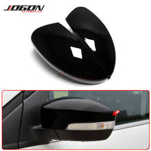 2Pcs Car Side Door Rearview Mirror Cover Trim Caps For Ford Kuga Escape C520 EcoSport 13-18 Focus 3 MK3 SE ST RS US Glossy Black 2024 - buy cheap