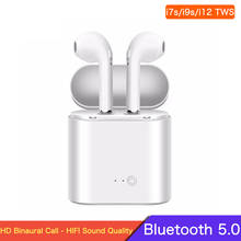 Auriculares TWS i7s i9S i12, inalámbricos por Bluetooth, intrauditivos estéreo, deportivos, manos libres con micrófono para Xiaomi y Huawei 2024 - compra barato