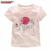 Jumingbaby camiseta infantil bordada de animal, camiseta para meninas, crianças, verão, traje, roupa, menina, 2021 2024 - compre barato