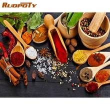 RUOPOTY Painting By Numbers Kits 40x50cm Frame Kitchen Spice Landscape Oil Paint By Number Acrylic Canvas Drawing Art Pictures 2024 - buy cheap