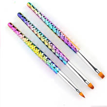 3Pcs/Set Nail Art Brush Rainbow Color Crystal Liner Dotting Acrylic Builder Painting Drawing Carving Pen UV Gel Manicure Tool 2024 - купить недорого