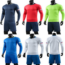 men long sleeve red soccer jersey set adult football uniform kids soccer shirt boy blue sport jerseys customized name number 2024 - buy cheap