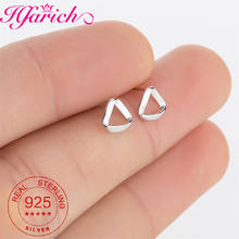 Fashion Geometric Triangle Twist Round Stud Earrings Minimalist For Charm Women Fine 925 Sterling Silver Jewelry Party Gift 2024 - buy cheap