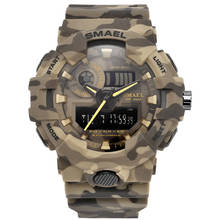 SMAEL-relojes deportivos de camuflaje para hombre, pulsera militar de cuarzo con doble pantalla, a la moda, 8001 2024 - compra barato