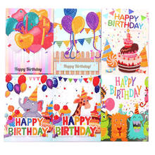 LaoJieYuan-tarjetas de cumpleaños para pintar con diamantes, tarjeta de felicitación, papel de dibujos animados, postal de feliz cumpleaños hecha a mano, regalo de diamantes 2024 - compra barato