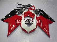 Kit de carenados de molde de inyección ABS, personalizado, rojo, negro y blanco, para Ducati 848, 1098R, 2007, 2008, 2009, 2010, 2011, 2012, 4 regalos 2024 - compra barato