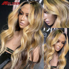 Lace Front Human Hair Wigs For Women Body Wave Brazilian Remy Highlight Ombre Brown Blonde 5*5'' Silk Top Lace Wig Pre Plucked 2024 - buy cheap