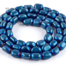 Contas soltas de pedra de hematita azul natural, irregular, fosca, redondas, para fazer jóias, 5-8mm, espaçador, contas para diy, pulseira 15 polegadas 2024 - compre barato