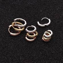 6/8/10MM Round Fixed Earrings Women's Earrings Fashion Metal Nose Ring Earrings Rhinestone Inlaid Earrings Accessories Jewelry 2024 - buy cheap