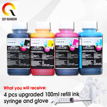 QSYRAINBOW 100ml DYE CLEANING INK refill ink compatible for hp 302 301 21 22 652 603 for canon all model 2024 - buy cheap