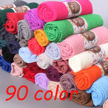 100pcs/lot plain crinkled hijab bubble cotton viscose scarf muslim hijab wraps scarves Wrinkle Hijab women shawl 85 colors 2024 - buy cheap