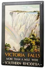 Tin Sign  Decor Plaques Decoration Holiday Travel Agency Victoria Falls Waterfall Metal Wall Plate 8X12 2024 - buy cheap