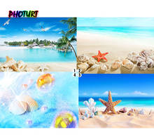 PHOTURT Beach Shell Photography Backdrops Birthday Party Background Natural Sceneryr Sea Blue Sky shell Vinyl Photo Studio Props 2024 - buy cheap