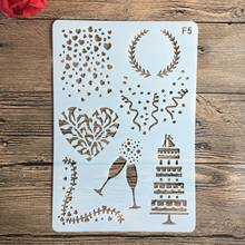 26*18cm  Cake love Stencils  DIY Craft Layering Stencils For Walls Painting Scrapbooking Stamping Stamp Album Decorative stencil 2024 - buy cheap
