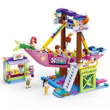 Brinquedo de blocos de construção de montar para crianças, compatível com série friends, parque de diversões, modelo de brinquedos 2024 - compre barato
