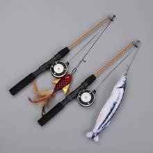 1PC Teaser Cat Wand Toys Funny Retractable Rod Feather Toys Kitten Fishing Pole Pet Cat Toys Interactive Stick Pet Cat Supplies 2024 - buy cheap