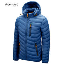 DIMUSI/зимняя мужская куртка, модная мужская хлопковая пуховая теплая парка, повседневная верхняя одежда, ветровка, термо пальто с капюшоном, мужская одежда 2024 - купить недорого
