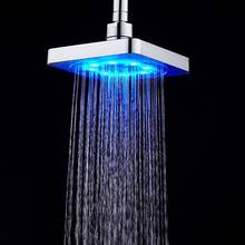 NEW 6 Inch LED Rainfall Shower Head Square Shower Head Temperature Sensing Luminous Color Changing Shower Bathroom Top Spray 2024 - buy cheap