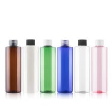 Garrafa de plástico transparente com tampa de parafuso, garrafa de embalagem de loção/toner de 250cc, recipiente cosmético vazio, azul verde, marrom 24x250ml 2024 - compre barato