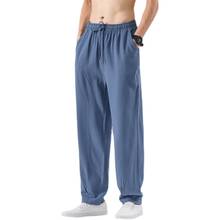 2021 Summer Men's Cotton Linen Pants Men Elastic Waist Chinese Style Trousers Male Hip-hop Breathable Casual Pants Pantalones 2024 - buy cheap