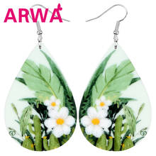 ARWA Acrylic Teardrop Daffodils Narcissus Flower Earrings Drop Dangle Jewelry Ornaments For Women Lady Girls Teen Kids Charms 2024 - buy cheap