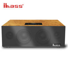 Wooden high-power active 3D stereo subwoofer portable bluetooth speaker home theater support USB coaxial AUX input line output