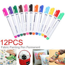 12pc/set Colorful Fabric Painting Marker Permanent Fabric Pens For T-shirt Clothes Children DIY Design School Painting Tool 2024 - buy cheap