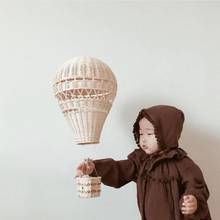 Hand-woven Rattan Hot Air Balloon Portable Natural Photograph Prop Wall Hanging Home Decor for Shop Window 2024 - buy cheap