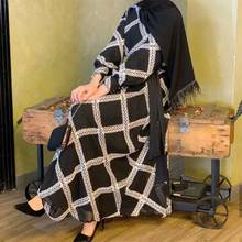 Siskakia модное мусульманское платье с принтом Малайзия Турция Исламская одежда для женщин платья Хиджаб с круглым вырезом и длинным рукавом арабское платье 2024 - купить недорого