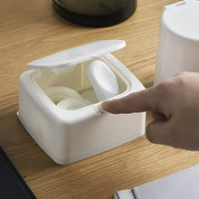 Caja de almacenamiento de bastoncillos de algodón con tapa automática, palillo de dientes, pequeño contenedor de almacenamiento 2024 - compra barato