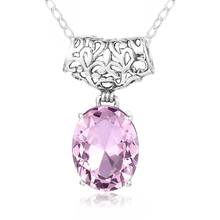 Szjinao Silver Pendant For Women Real 925 Sterling Silver Pink crystal Pendant Necklace Charming Fashion Trendy Fine Jewelry New 2024 - buy cheap