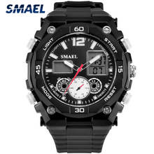 SMAEL-reloj deportivo de lujo para hombre, cronógrafo Digital LED de doble capa, estilo militar, color negro, 1363 2024 - compra barato