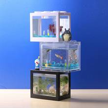 USB Mini Aquarium Fish Tank With LED Lamp Light Clear Bettle Fish TankCylinder Breeding Box Isolation Aquarium 2024 - buy cheap