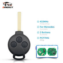Dandkey For Mercedes-Benz Smart Fortwo 451 2007 2008 2009 2010 2011 433Mhz PCF7941 Chip Fob 3 Buttons Remote Control Car Key 2024 - buy cheap