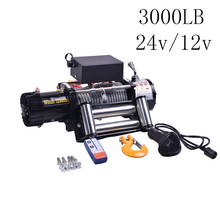 12V/24V Electric Winch 3000lb Off-Road Heavy Duty Car Trailer ATV Remote Control 1360kg 8M Steel Cable Electric Winches Kit 2024 - buy cheap
