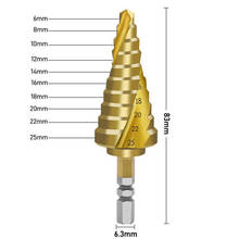 Broca cónica escalonada de acero HSS 4241 grande, 6-25mm, avellanador, juego de brocas de titanio, Agujero 2024 - compra barato